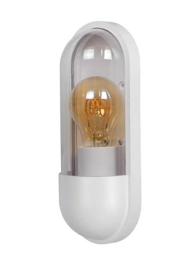 Lucide CAPSULE - Wandlamp Binnen/Buiten - 1xE27 - IP54 - Wit - uitgezet